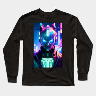 Abstract Cyberpunk Cyborg Long Sleeve T-Shirt